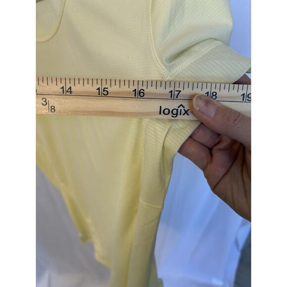 Patagonia Air Flow Lightweight Fast Drying Women T-shirt Sz M Yellow Athletic - Picture 8 of 10